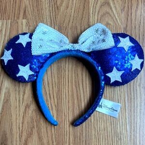 Disney Minnie Headband, Blue with White Stars